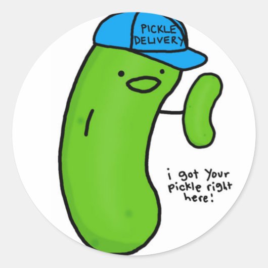 Pickle Delivery - ik heb je augurk hier! Ronde Sticker (Voorkant)