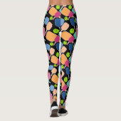 Pickle deze kleurrijke zwarte pickleball Leggings (Achterkant)