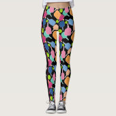 Pickle deze kleurrijke zwarte pickleball Leggings (Voorkant)