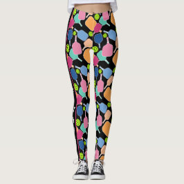 Pickle deze kleurrijke zwarte pickleball Leggings