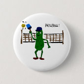 Pickle die Pickleball Primitieve Kunst speelt Ronde Button 5,7 Cm (Voorkant)