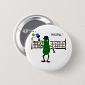 Pickle die Pickleball Primitieve Kunst speelt Ronde Button 5,7 Cm (Voorkant /achterkant)