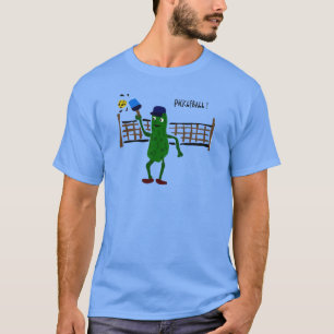 Pickle die Pickleball Primitieve Kunst speelt T-shirt