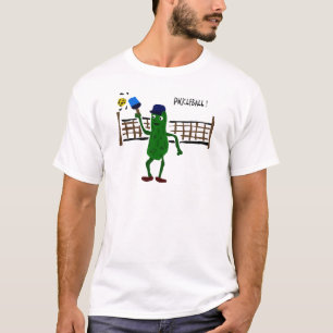 Pickle die Pickleball Primitieve Kunst speelt T-shirt