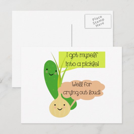 Pickle en Humor van uien Briefkaart (Voorkant / Achterkant)