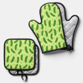 Pickle & Fresh Collection met patroon Ovenwant & Pannenlap Set (Voorkant / Achterkant)
