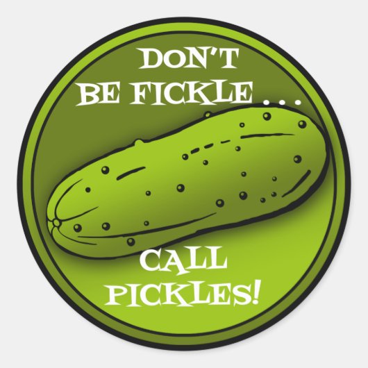 Pickle, Gepersonaliseerd Klassieke Ronde Sticker,  Ronde Sticker (Voorkant)