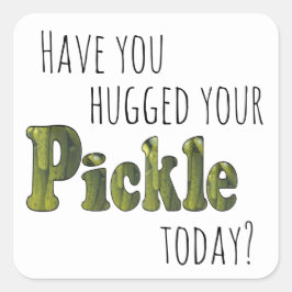 Pickle Hugger Vierkante Sticker
