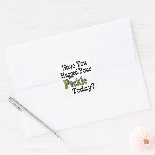 Pickle Hugger Vierkante Sticker (Envelop)