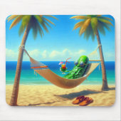Pickle in een tropische hangmat muismat (Voorkant)