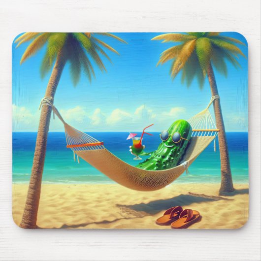 Pickle in een tropische hangmat muismat (Voorkant)