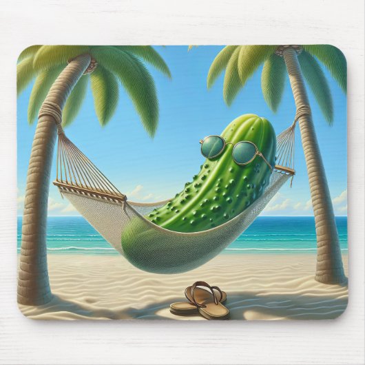 Pickle in een tropische hangmat muismat (Voorkant)