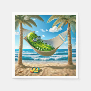 Pickle in een tropische hangmat servet
