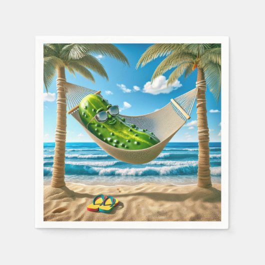 Pickle in een tropische hangmat servet (Voorkant)