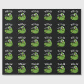 Pickle-ish Ticklish Funny Pickle Puns Dark BG Cadeaupapier (Vlak)