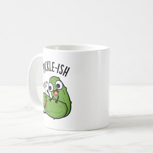Pickle-ish ticklish Funny Pickle Puns Koffiemok (Voorkant links)