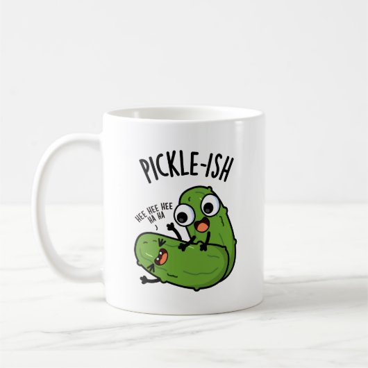 Pickle-ish ticklish Funny Pickle Puns Koffiemok (Links)