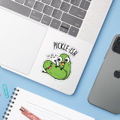Pickle-ish ticklish Funny Pickle Puns Sticker (Laptop met iPhone)