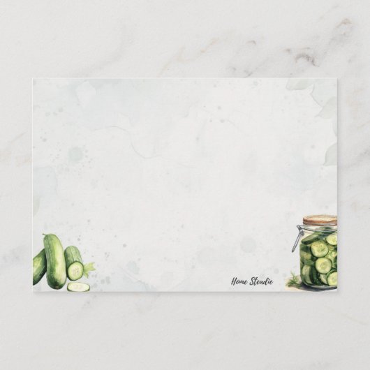Pickle Jar Basic Blank Recept Kaart (Achterkant)