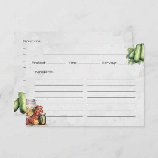 Pickle Jar Basic Recept Kaart (Voorkant / Achterkant)