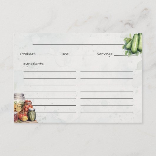Pickle Jar Basic Recept Kaart (Voorkant)