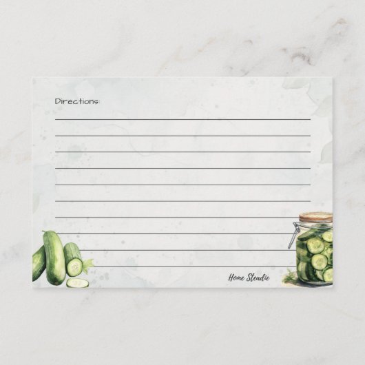 Pickle Jar Basic Recept Kaart (Achterkant)