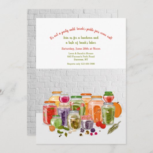 Pickle Jars Kaart (Voorkant / Achterkant)