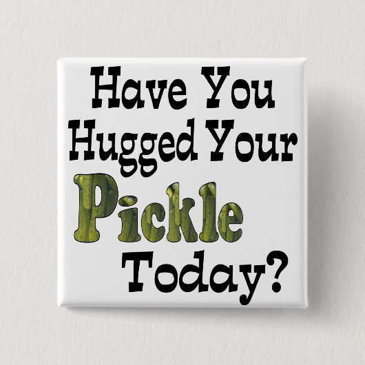 Pickle Knuffelaar Vierkante Button 5,1 Cm (Voorkant)