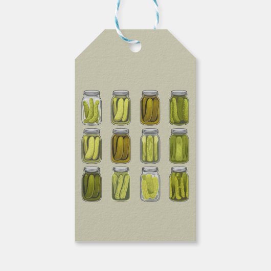 Pickle Liefhebber Vintage Ingeblikte Augurken Pot Cadeaulabel (Achterkant)