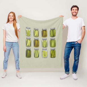 Pickle Liefhebber Vintage Ingeblikte Augurken Pot  Fleece Deken