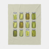 Pickle Liefhebber Vintage Ingeblikte Augurken Pot Fleece Deken (Voorkant)