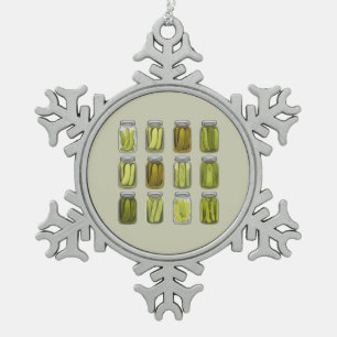 Pickle Liefhebber Vintage Ingeblikte Augurken Pot Tin Sneeuwvlok Ornament