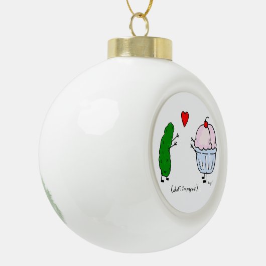 Pickle Love Ice Cream Ball Ornament (Links)
