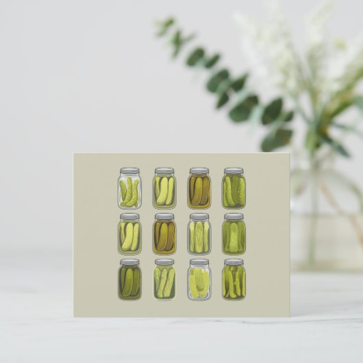 Pickle Lover  Ingeblikte Pickles Jar Christmas Feestdagenkaart (Staand voorkant)