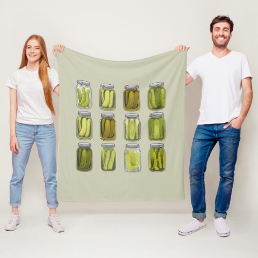 Pickle Lover  Ingeblikte Pickles Jar Christmas Fleece Deken (In situ)