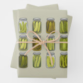 Pickle Lover Ingeblikte Pickles Jar Christmas Inpakpapier Vel (In situ)