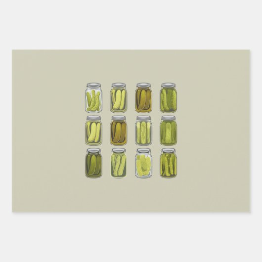 Pickle Lover Ingeblikte Pickles Jar Christmas Inpakpapier Vel (Voorkant)