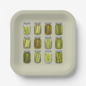 Pickle Lover  Ingeblikte Pickles Jar Christmas Papieren Bordje (Voorkant)