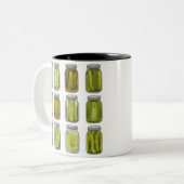 Pickle Lover  Ingeblikte Pickles Jar Christmas Tweekleurige Koffiemok (Voorkant links)