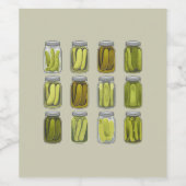 Pickle Lover Ingeblikte Pickles Jar Christmas Wijn Etiket (Enkel label)