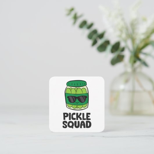 Pickle Lover Team Pickles Funny Pickle Squad Vierkante Visitekaartje (Staand voorkant)