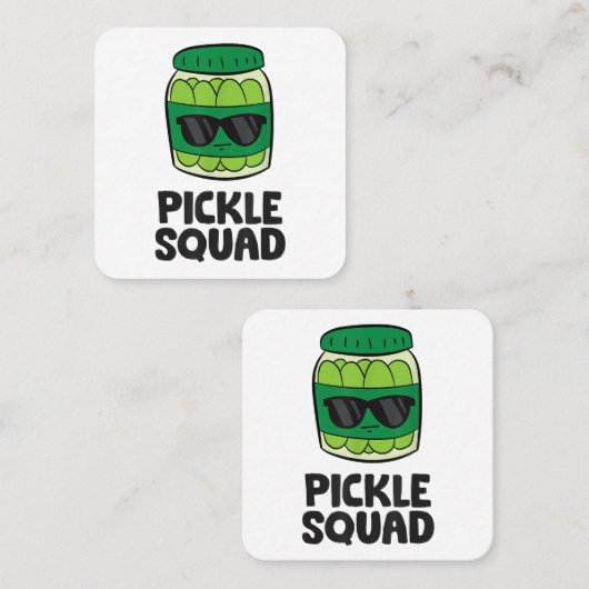Pickle Lover Team Pickles Funny Pickle Squad Vierkante Visitekaartje (Voorkant / Achterkant)