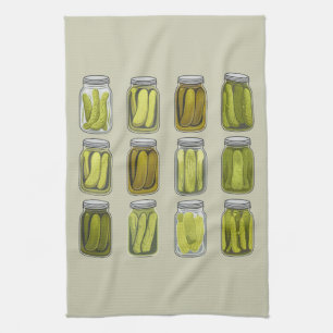 Pickle Lover Vintage Ingeblikte Augurken Pot Kerst Theedoek