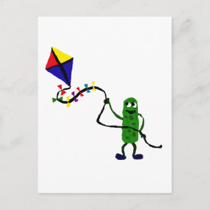 Pickle Man Flying Kite Briefkaart