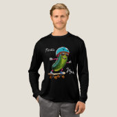 Pickle Man Skating AI Art Tri-Blend Shirt (Voorkant)