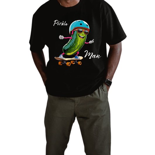 Pickle Man Skating AI Art Tri-Blend Shirt