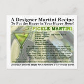 Pickle Martini Recept Briefkaart (Voorkant)