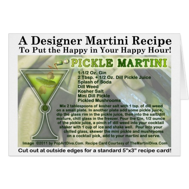 Pickle Martini Recipe Card (Voorkant Horizontaal)