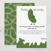 Pickle me geluk baby shower bedankkaart (Voorkant / Achterkant)