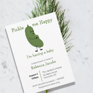 Pickle me happy Baby shower Invitation Kaart
